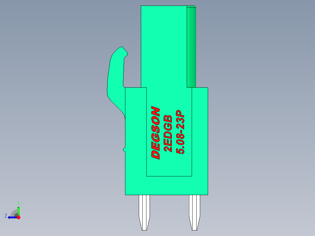 DEGSON 2EDG 系列 5.08mm 可插拔接线端子组-2EDGB-5.08-23P-14-00AH右视图