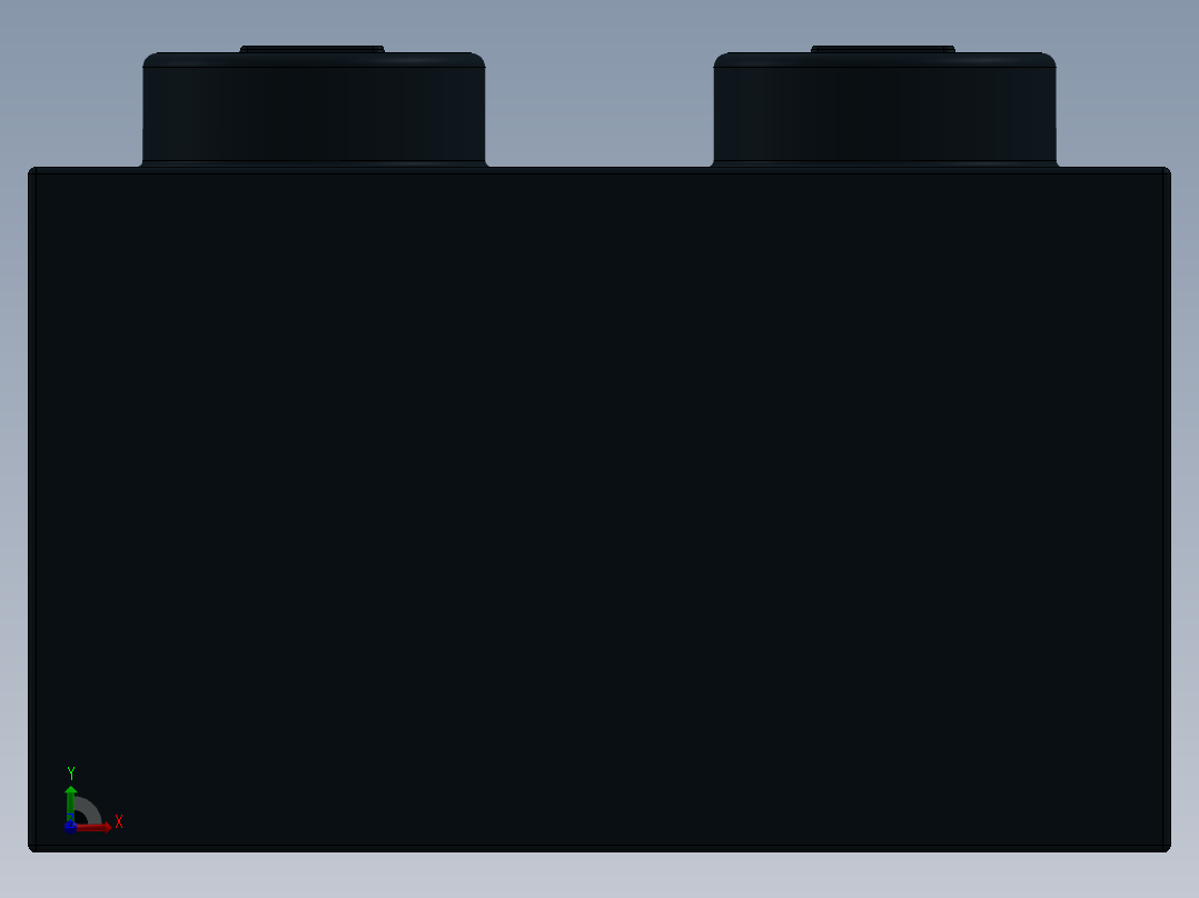 乐高套装 4421基本积木-300326 Black Brick 2 x 2.SLDPRT前视图