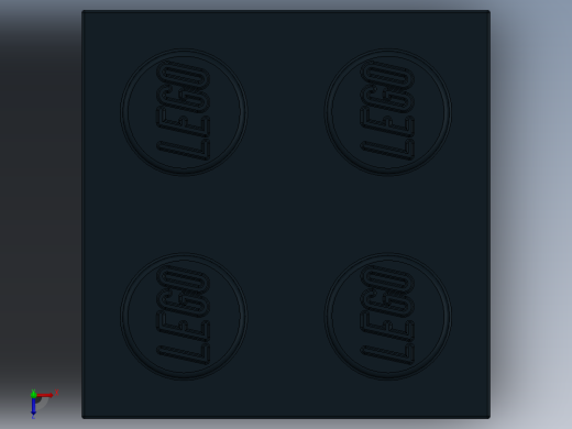 乐高套装 4421基本积木-300326 Black Brick 2 x 2.SLDPRT俯视缩略图