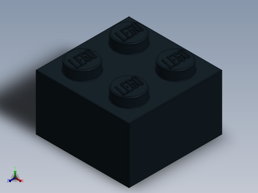 乐高套装 4421基本积木-300326 Black Brick 2 x 2.SLDPRT正等轴测缩略图