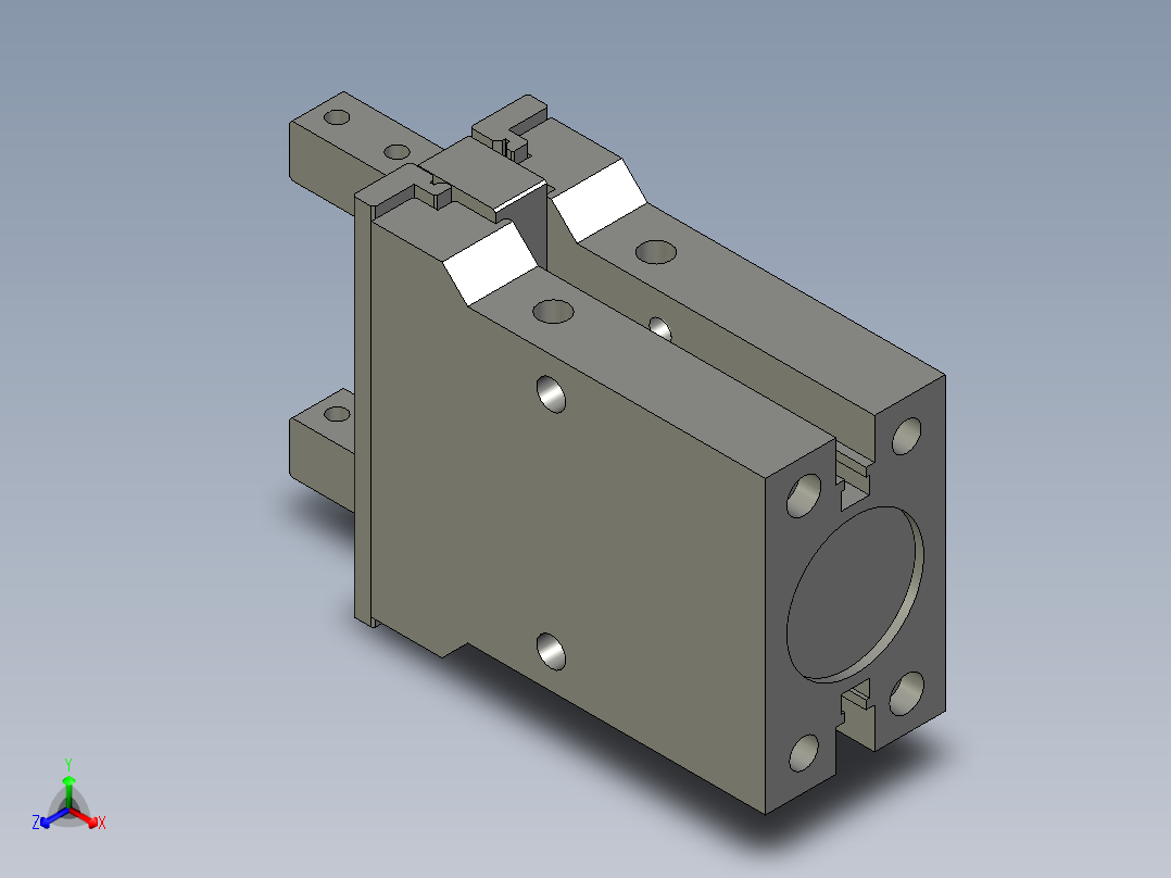 普通气爪PH01-30A正等轴测图