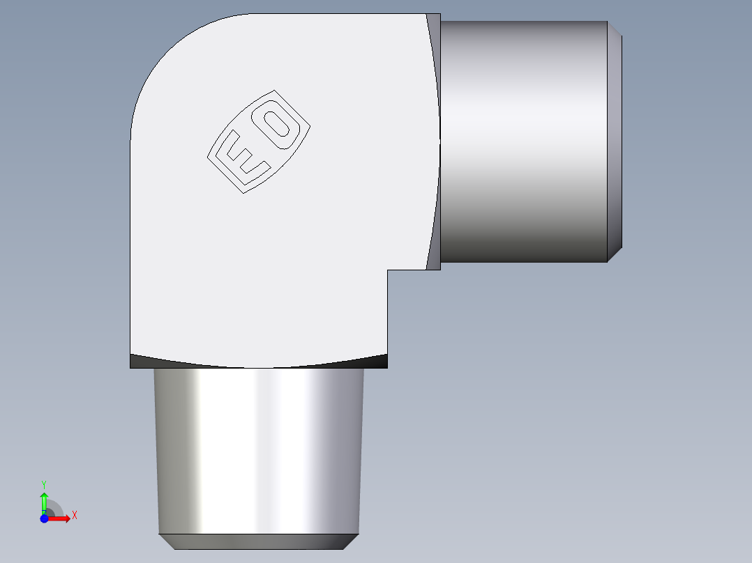 卡套式工业通用硬管接头EO_Male_stud_elbow_WE08SRCFX前视图