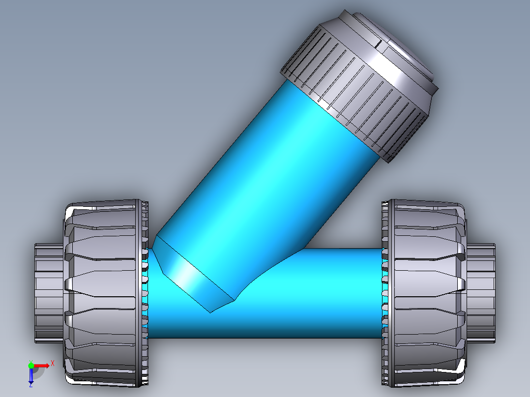 11RVUNT PVC-U透明。沙滤器与NPT螺纹女性联盟结束俯视图