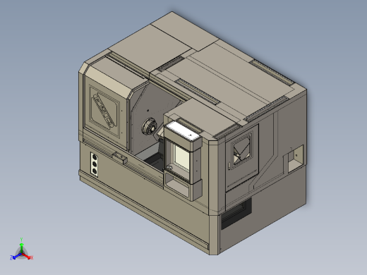 斜床身数控机床全套3D图纸 非标自动化机械三维