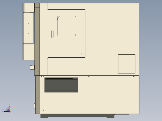 斜床身数控机床全套3D图纸 非标自动化机械三维右视缩略图