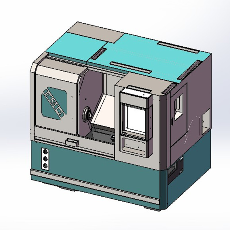 斜床身数控机床全套3D图纸 非标自动化机械三维
