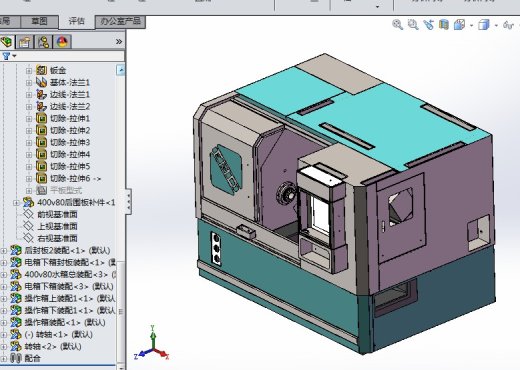 斜床身数控机床全套3D图纸 非标自动化机械三维缩略图