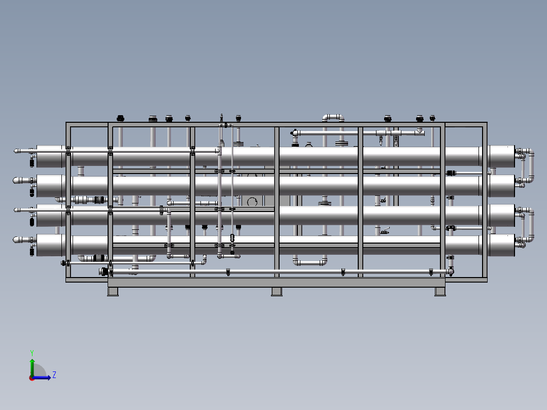 反渗透水处理系统模组左视图