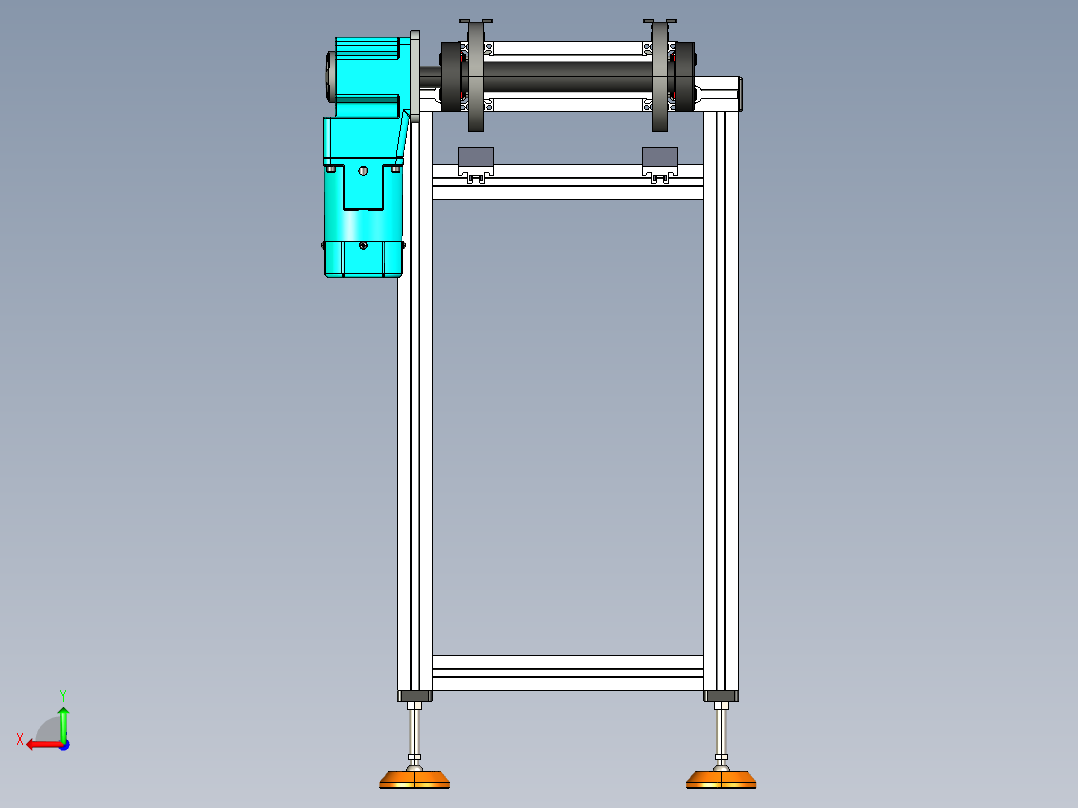 LE-XC4080-带工装带支座右直连驱动输送线后视图
