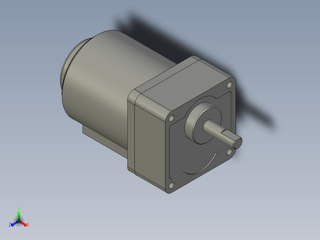 M6RX4GV4L+MX6G3BA微型齿轮调速马达正等轴测图