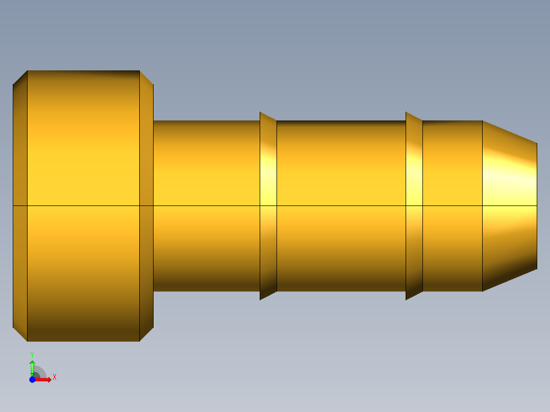 工业通用螺蚊管倒齿式工业硬管接头Plug 20-4前视图