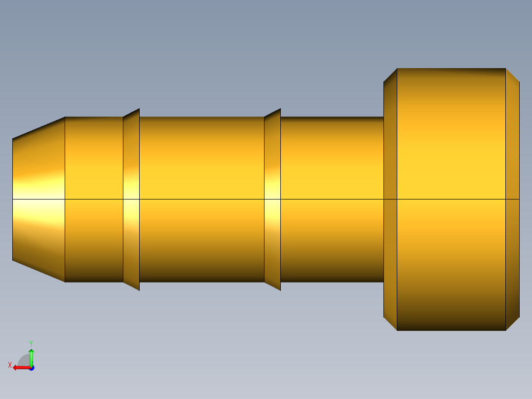 工业通用螺蚊管倒齿式工业硬管接头Plug 20-4后视图