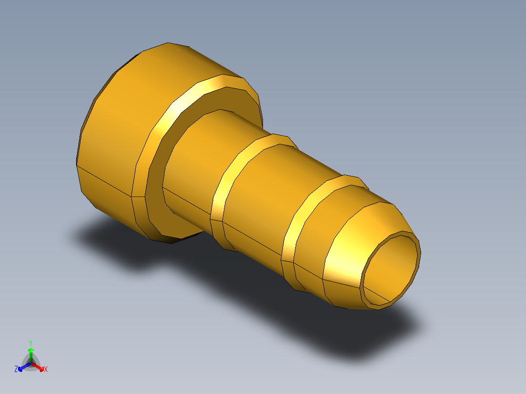 工业通用螺蚊管倒齿式工业硬管接头Plug 20-4正等轴测图