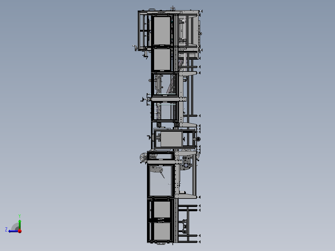 半自动包装机（sw18可编辑+工程图+bom）右视图