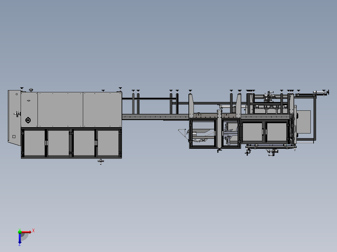 半自动包装机（sw18可编辑+工程图+bom）俯视图