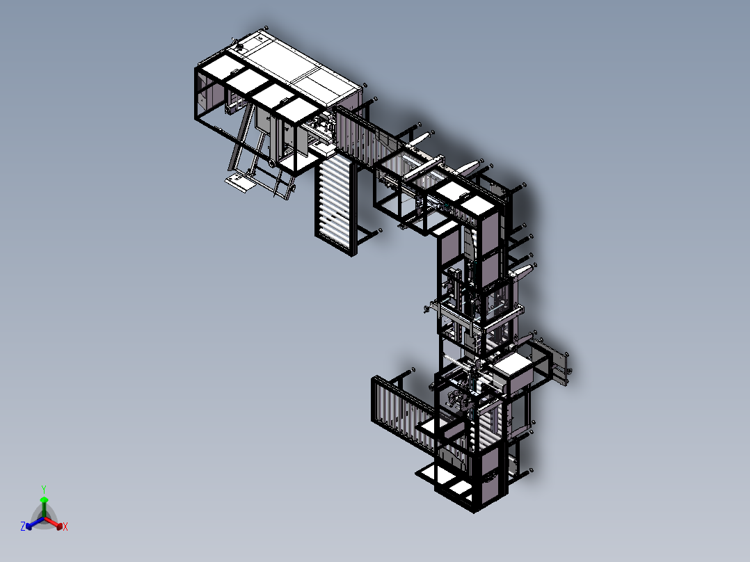 半自动包装机（sw18可编辑+工程图+bom）正等轴测图
