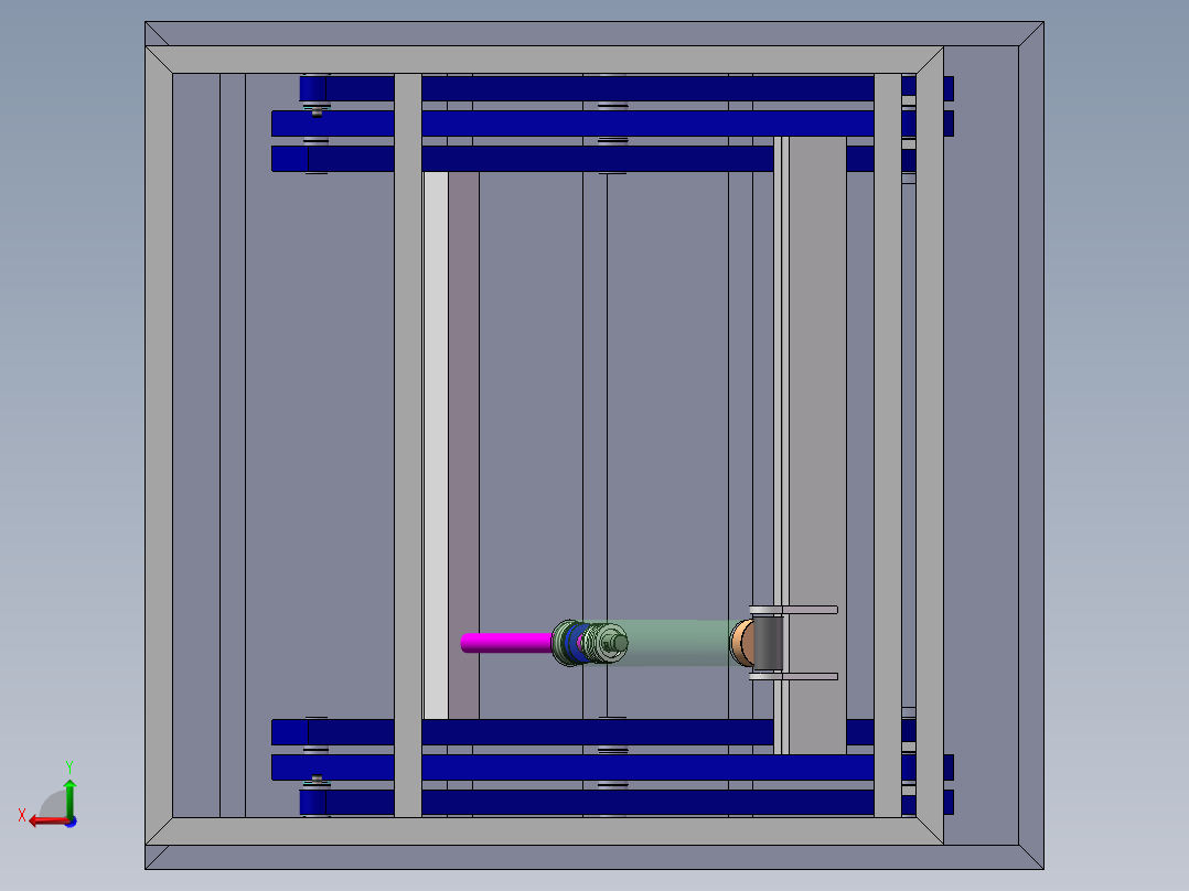两叉固定机sw13可编辑后视图