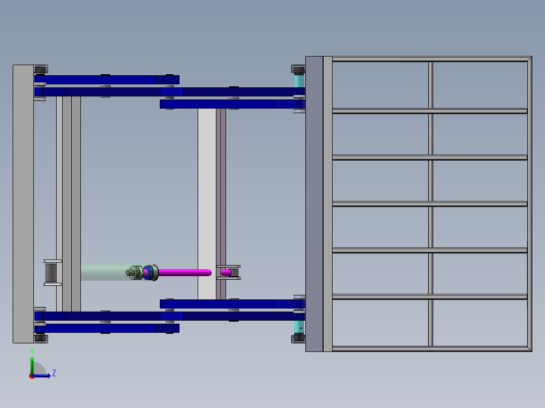 两叉固定机sw13可编辑左视图