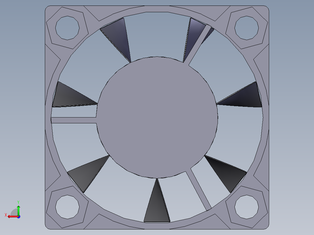散热风扇40x40x10mm后视图