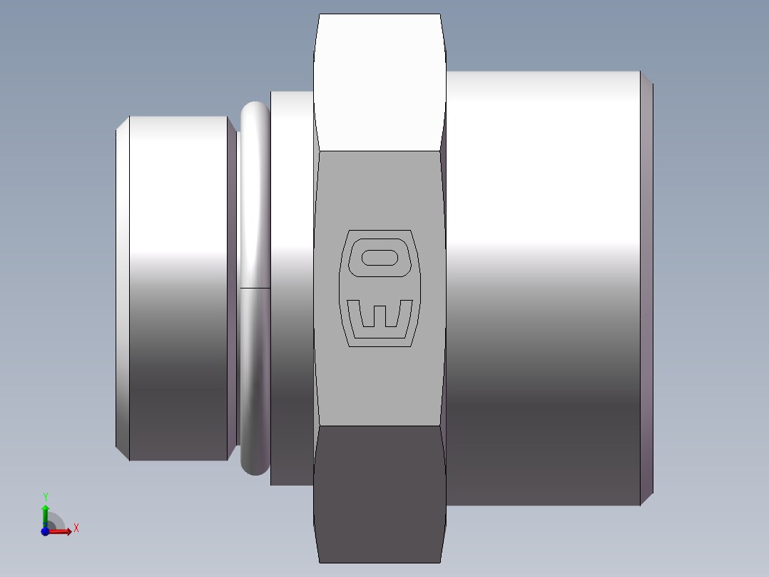 美制O圈密封接头、1DO-42-16前视图