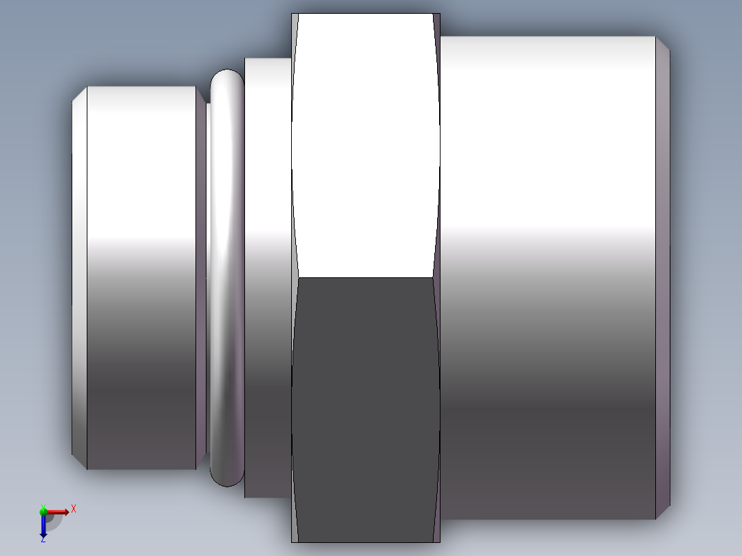 美制O圈密封接头、1DO-42-16俯视图