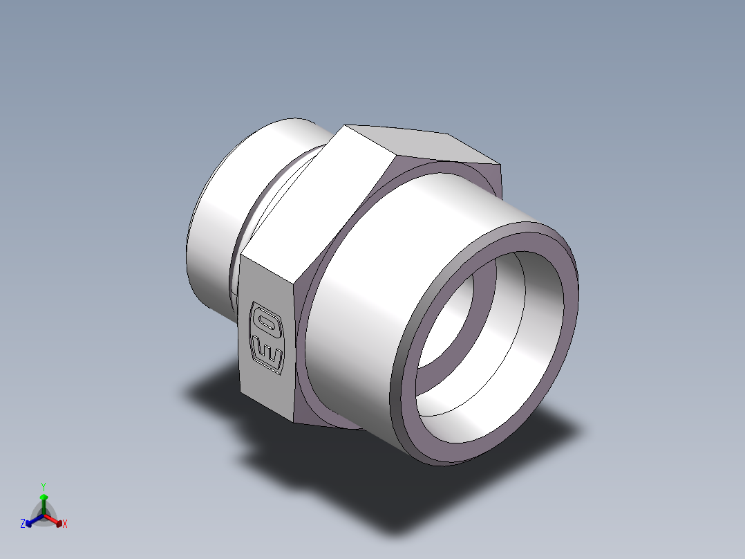 美制O圈密封接头、1DO-42-16正等轴测图