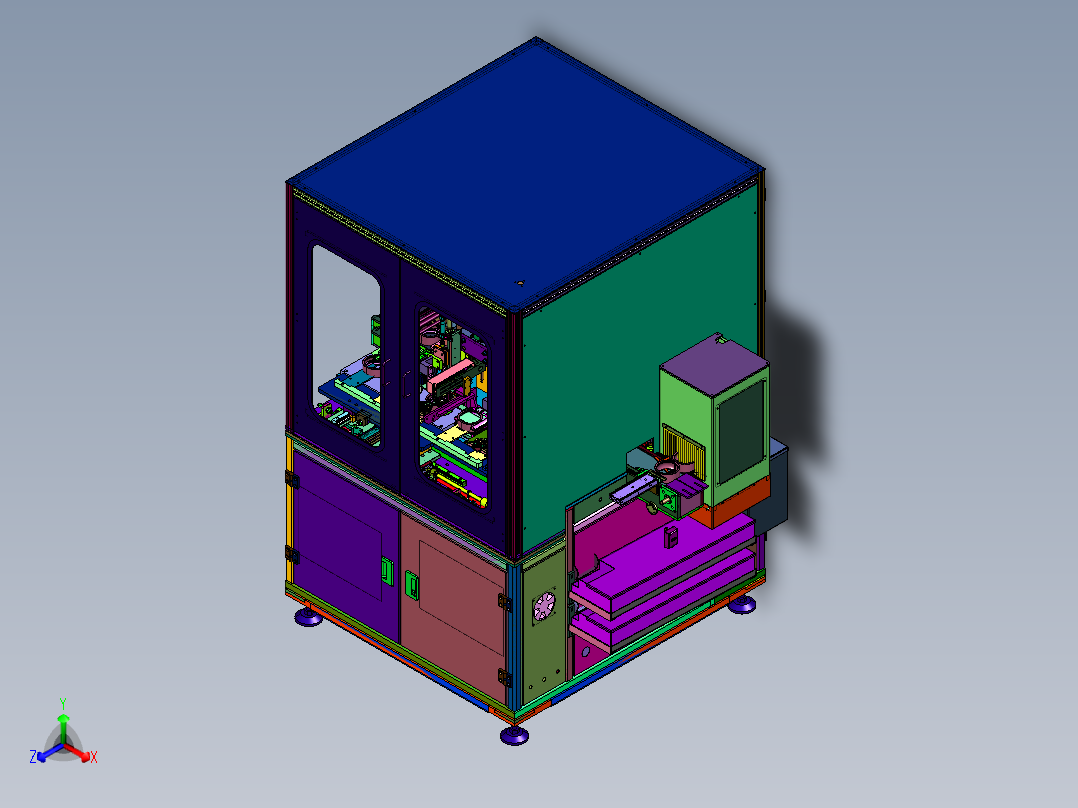 全自动成品轴承内孔涡流检测机正等轴测图