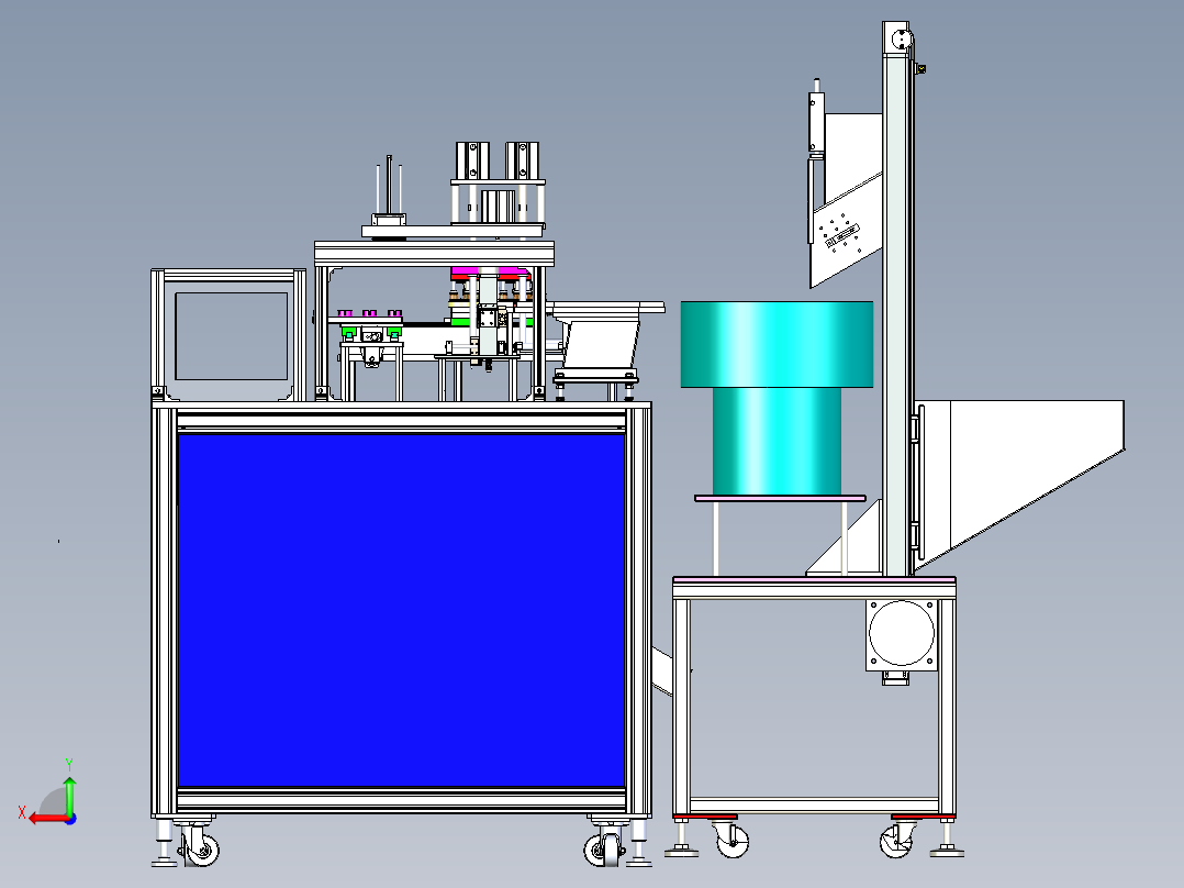 脚轮 万向轮装配机（全自动组装机）后视图