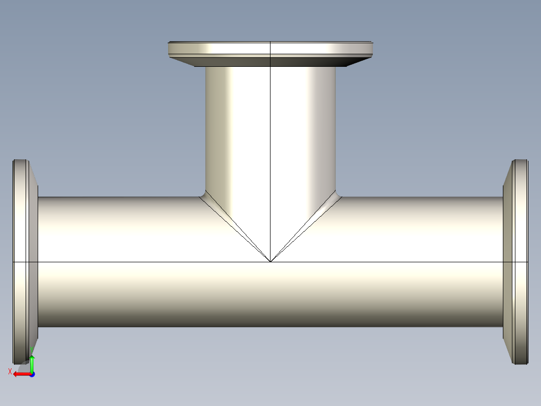 B3004490-KF25 三通接头 高真空后视图