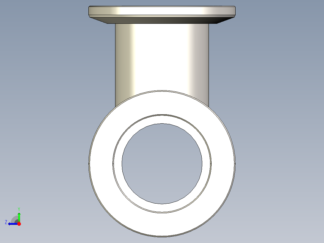 B3004490-KF25 三通接头 高真空右视图