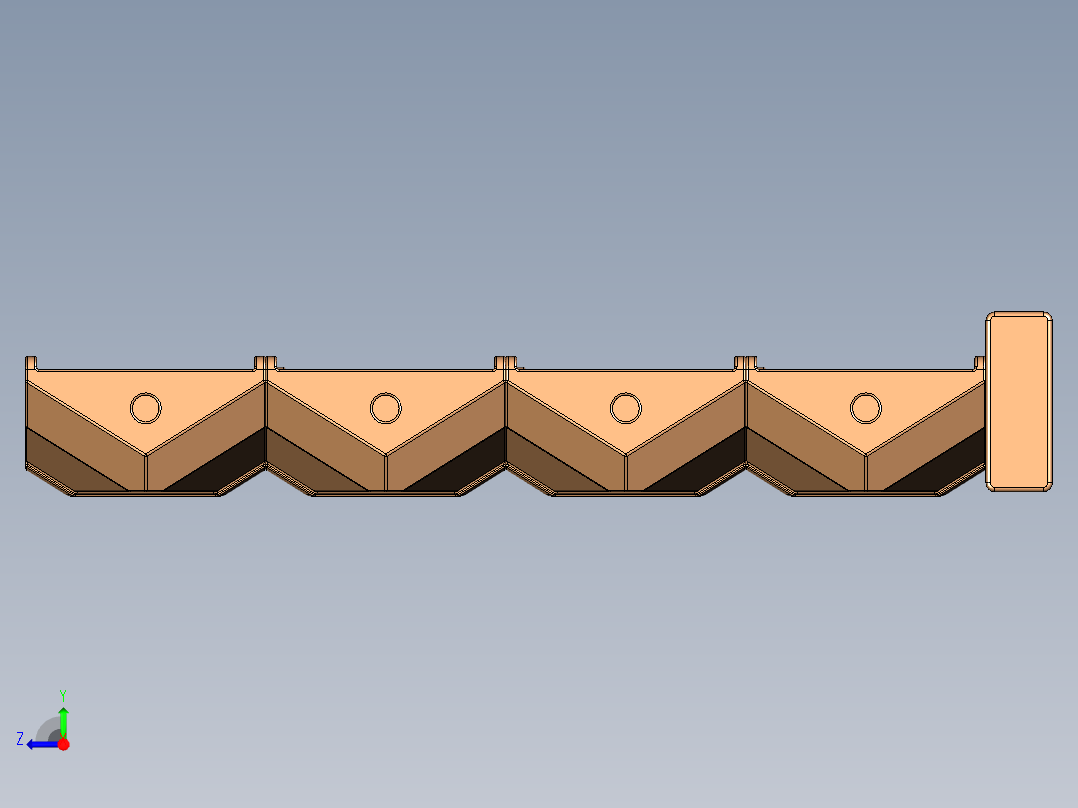 水利工程挡土墙右视图