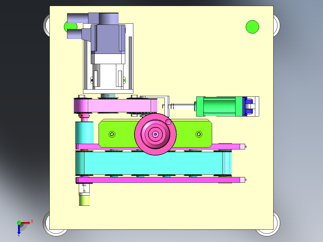 生产线牵引机设备俯视图