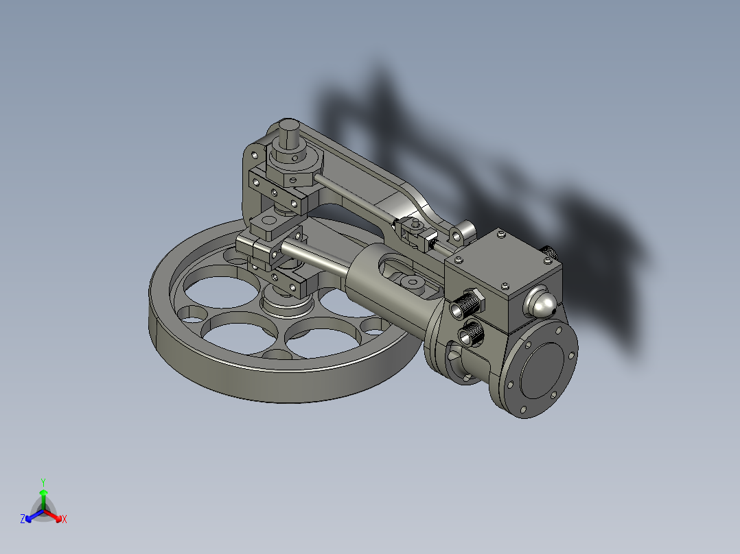 蒸汽机steam-engine-146831-模型格式为 stp正等轴测图