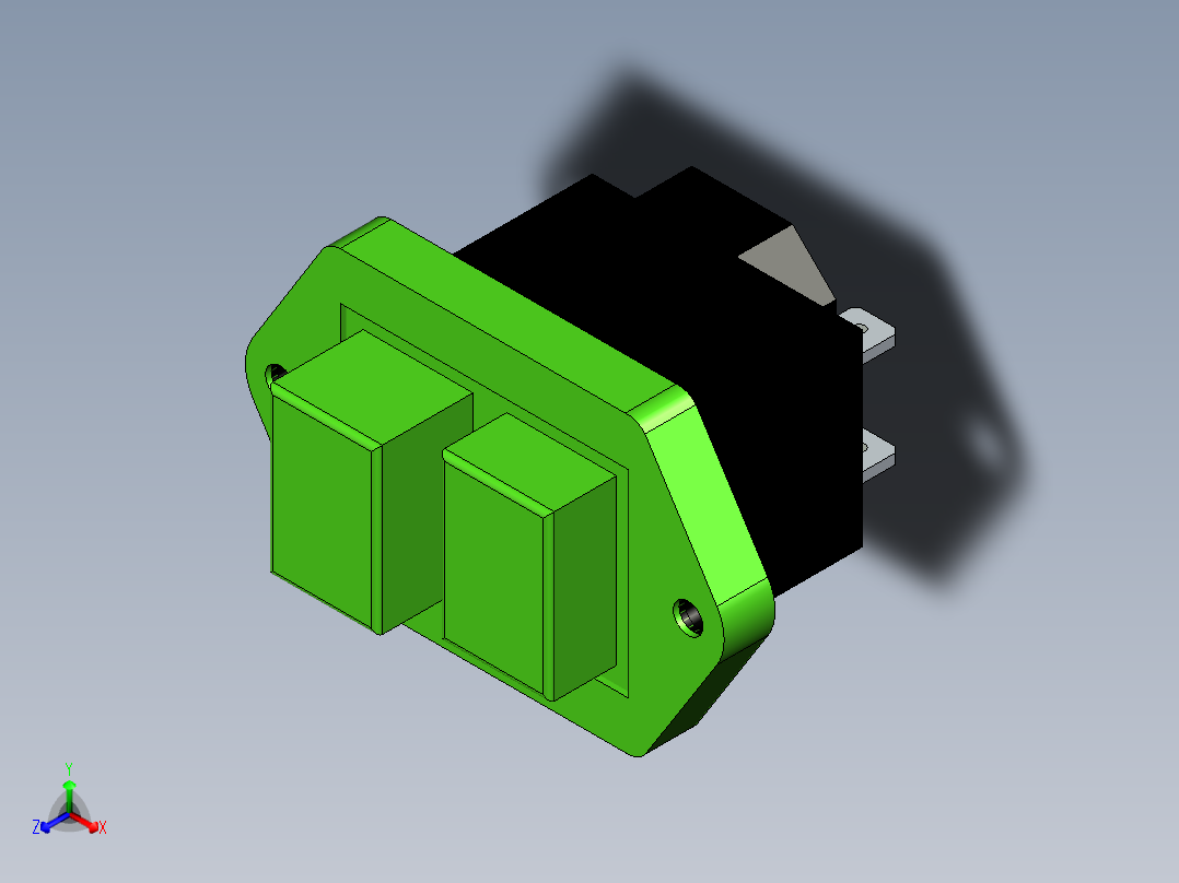 机器启动和停止按钮。正等轴测图