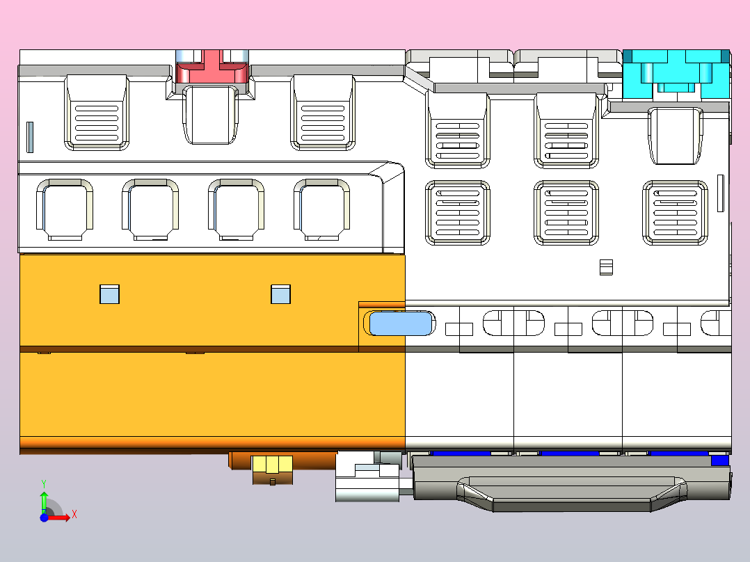NB1LE-63 3P&amp;N剩余电流动作断路器三维模型202307前视图