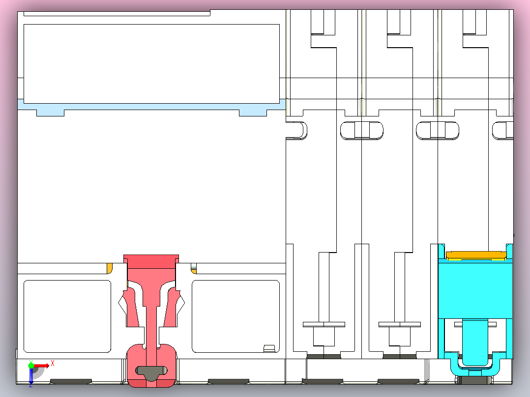NB1LE-63 3P&amp;N剩余电流动作断路器三维模型202307俯视图