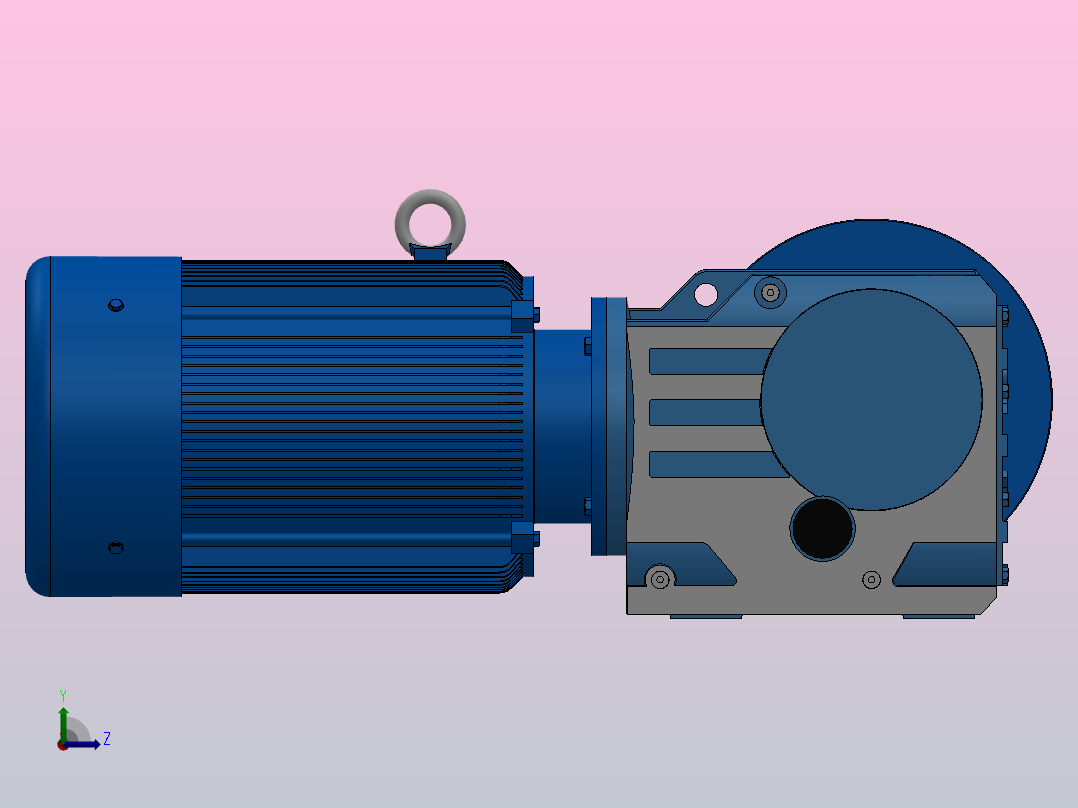KF87法兰轴伸式安装螺旋锥齿轮减速机KF87-YV11-4P-9.96-M1-0°-A左视图