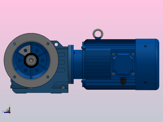 KF87法兰轴伸式安装螺旋锥齿轮减速机KF87-YV11-4P-9.96-M1-0°-A右视缩略图