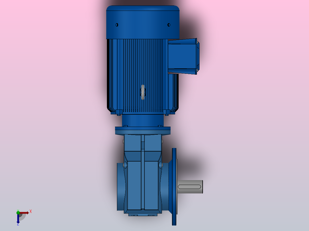 KF87法兰轴伸式安装螺旋锥齿轮减速机KF87-YV11-4P-9.96-M1-0°-A俯视图