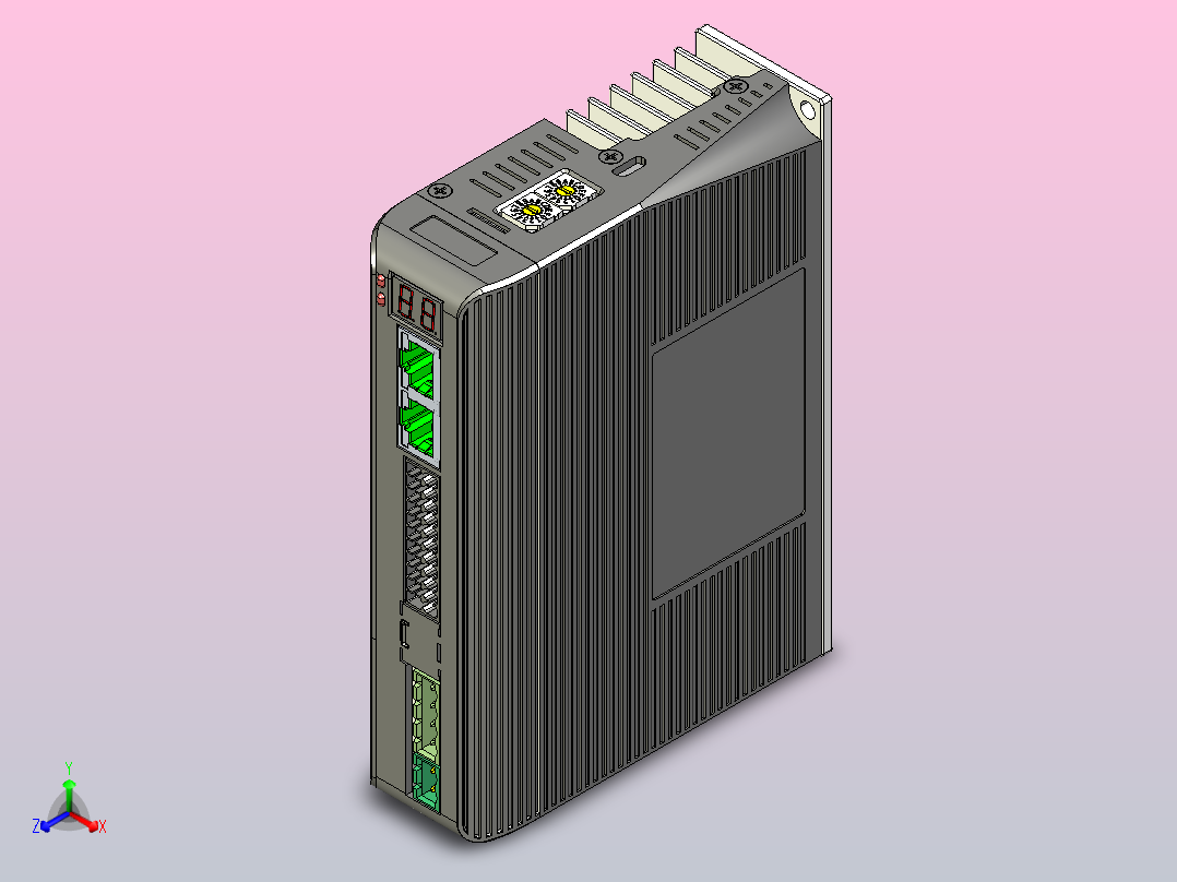 闭环步进电机与驱动器CL3-EC808AC_3D模型正等轴测图