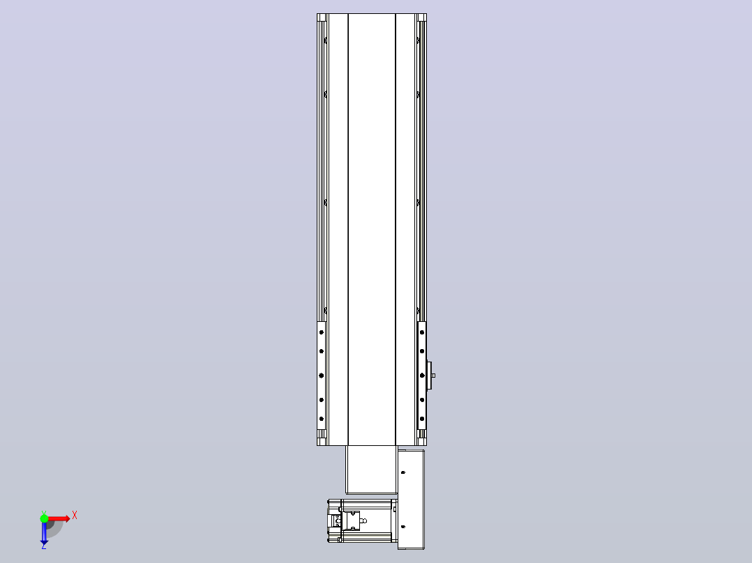 皮带直线轴半封闭可选导轨TPA-HNB-202D-140-L450-MR-C-P75-N3俯视图