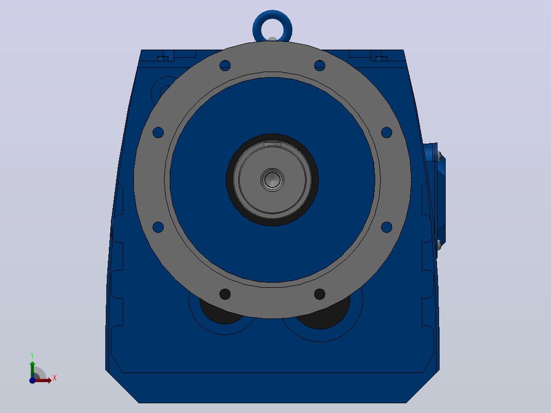 RF147法兰轴伸式安装斜齿轮减速机RF147-Y22-4P-180L-M1-0°-Φ450前视图