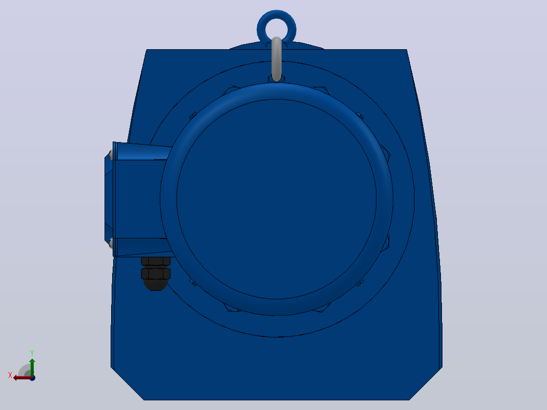 RF147法兰轴伸式安装斜齿轮减速机RF147-Y22-4P-180L-M1-0°-Φ450后视图