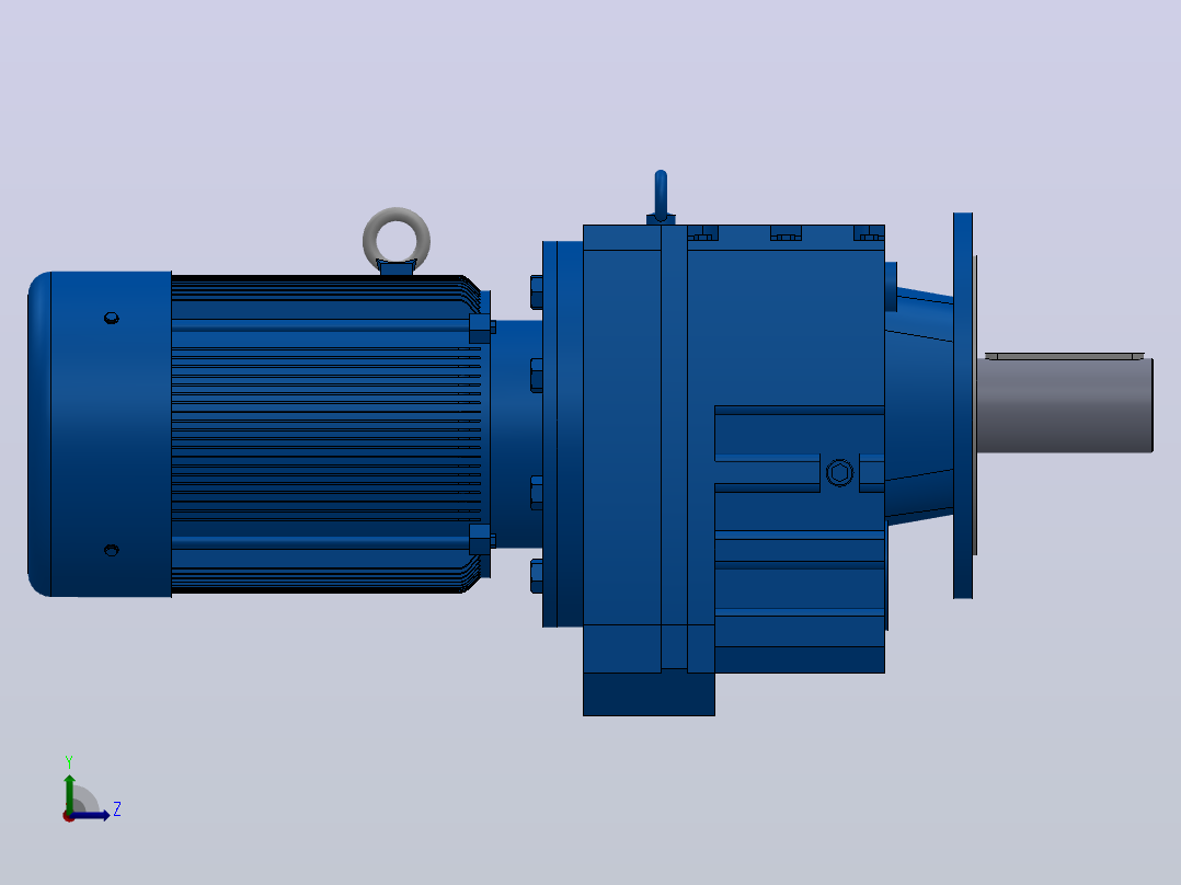 RF147法兰轴伸式安装斜齿轮减速机RF147-Y22-4P-180L-M1-0°-Φ450左视图