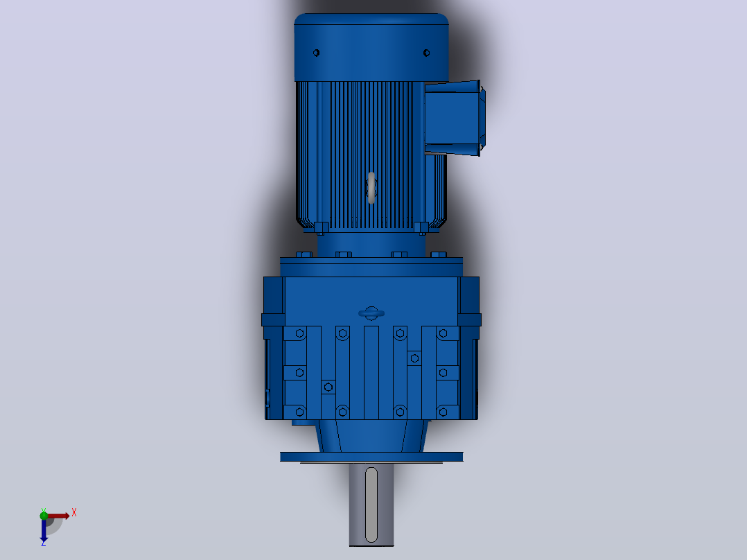 RF147法兰轴伸式安装斜齿轮减速机RF147-Y22-4P-180L-M1-0°-Φ450俯视图