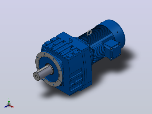 RF147法兰轴伸式安装斜齿轮减速机RF147-Y22-4P-180L-M1-0°-Φ450正等轴测缩略图