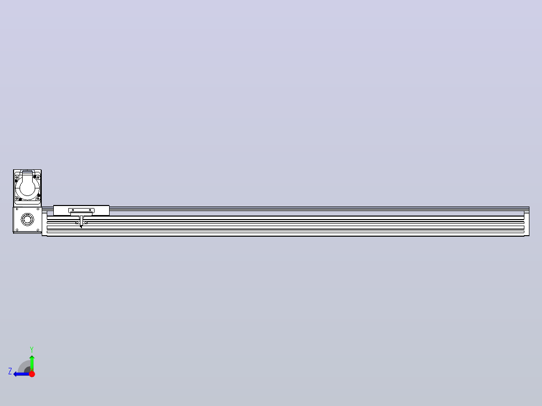 皮带直线轴半封闭可选导轨TPA-HNB-120D-110-L900-LU-C-P40-N3右视图
