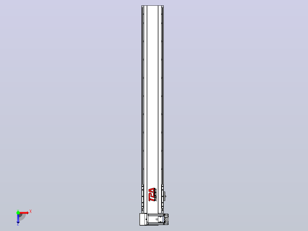 皮带直线轴半封闭可选导轨TPA-HNB-120D-110-L900-LU-C-P40-N3俯视图