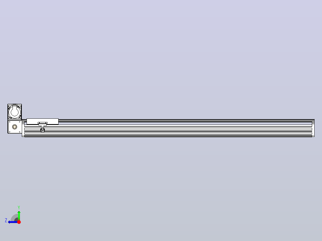 皮带直线轴半封闭可选导轨TPA-HNB-202D-140-L1500-LU-Y-P75-N3右视图