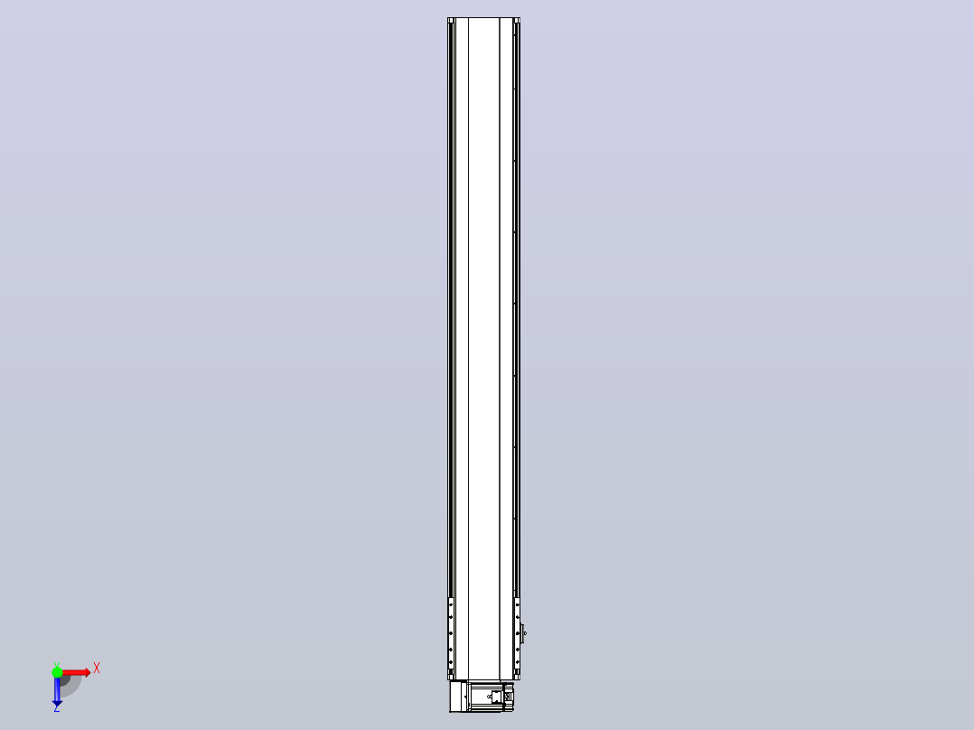 皮带直线轴半封闭可选导轨TPA-HNB-202D-140-L1500-LU-Y-P75-N3俯视图